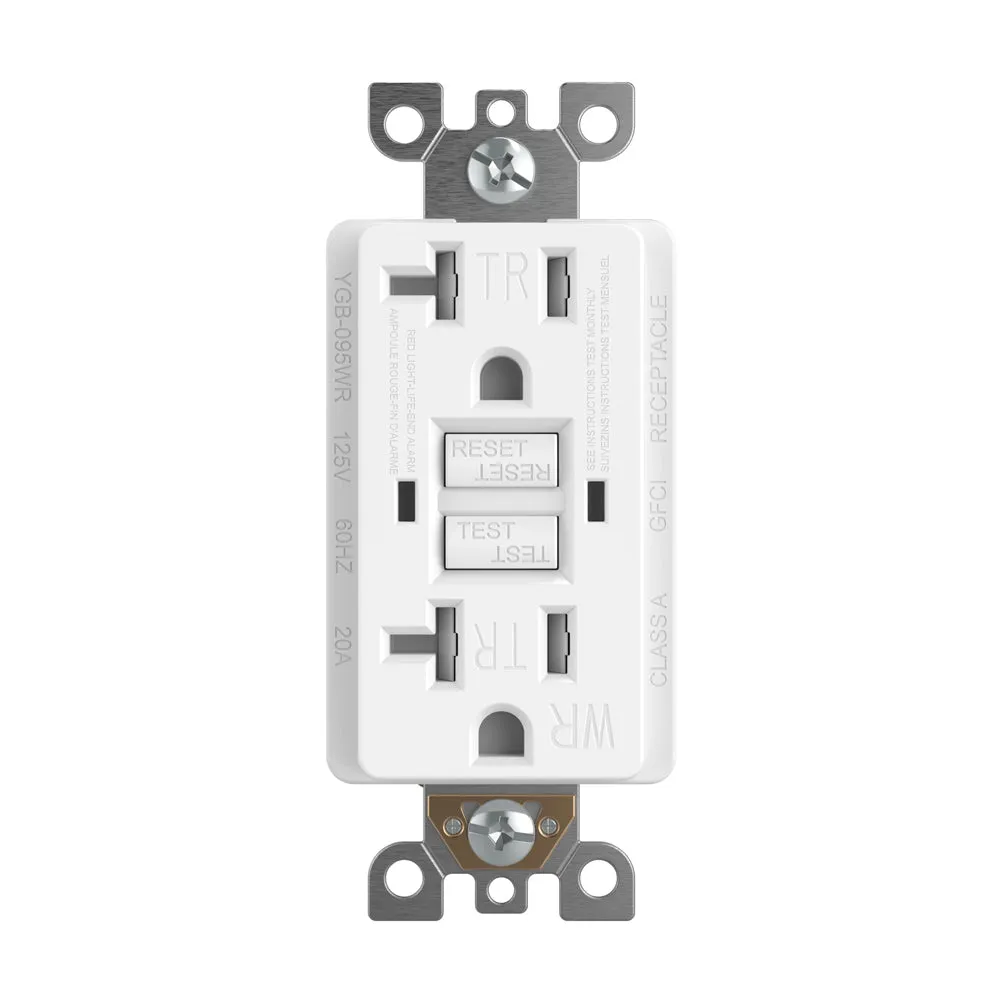 20Amp/125Volt GFCI Duplex Tamper Resistant & Weather Resistant with wall plate GFCI Outlet - White