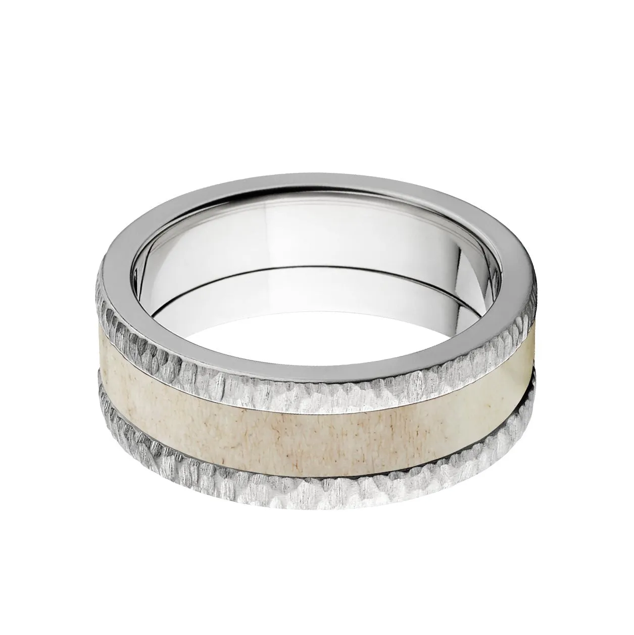 8mm Antler Titanium Wedding Band - Men's Rings