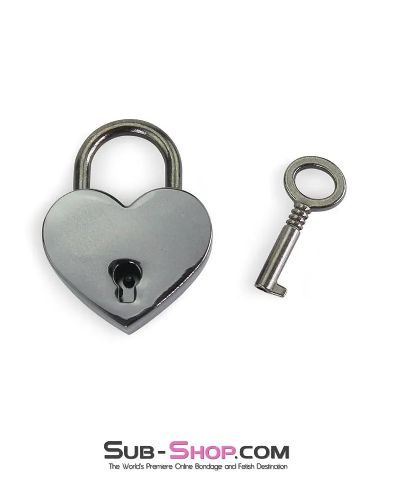 9725AE      Black Chrome Heart Bondage Gear Padlock - MEGA Deal