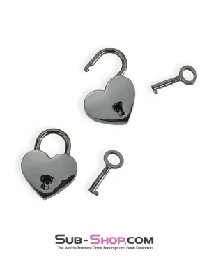 9725AE      Black Chrome Heart Bondage Gear Padlock - MEGA Deal