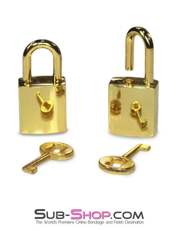 9750A      Gold Series Bondage Gear Padlocks Pair Set