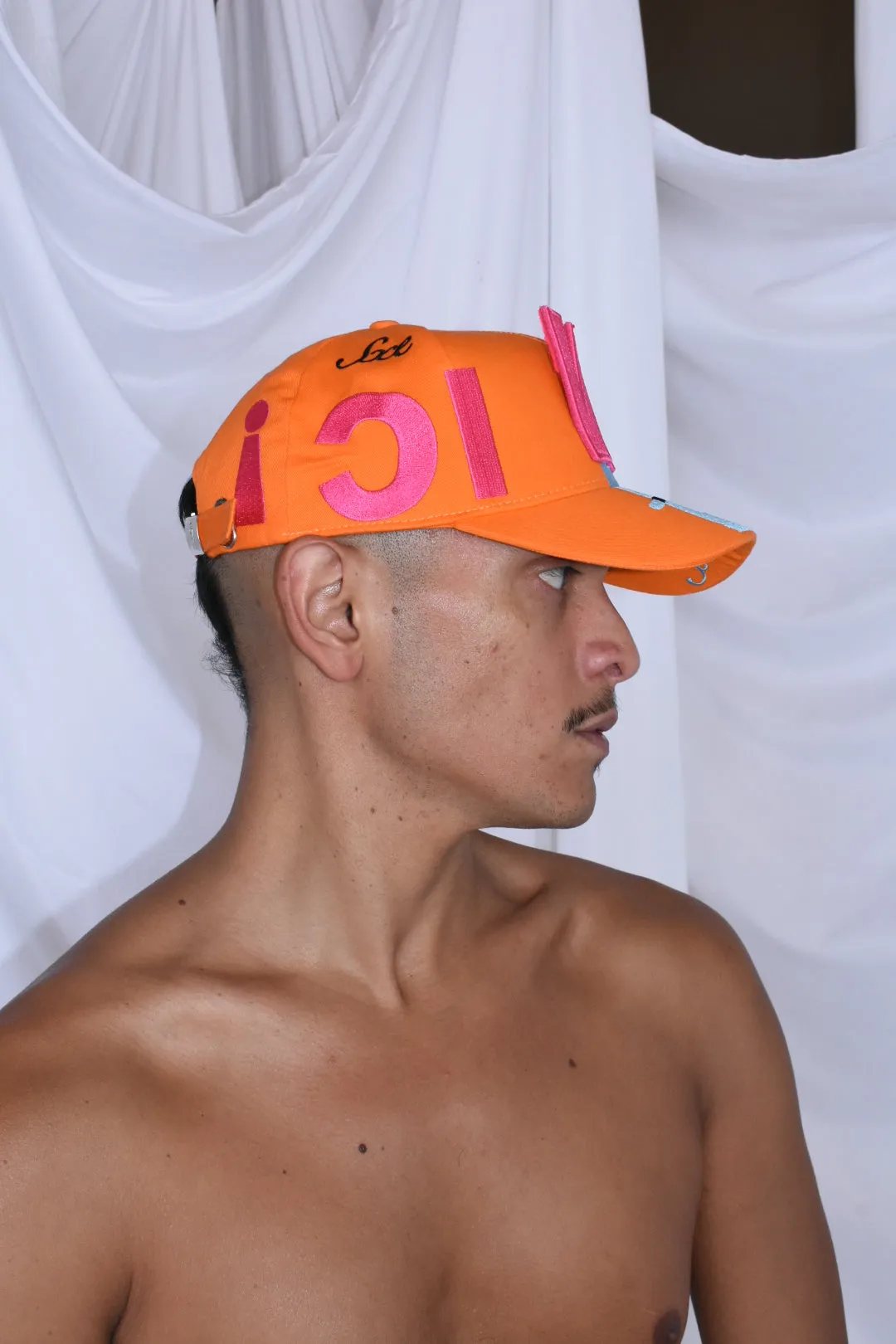 Atomic Cap with Detachable Patch Fluo Orange