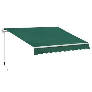 Awnings for Patio Awning Canopy Shelter Garden Sun Shade UV Blocker Weight Aluminium Frame w/ Hand Crank 3 x 2m Green