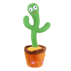 Baby Affair Dancing Cactus Plush Toy with Voice Recording, Wriggling & Singing Cactus Stuffed Animal, Green/Brown