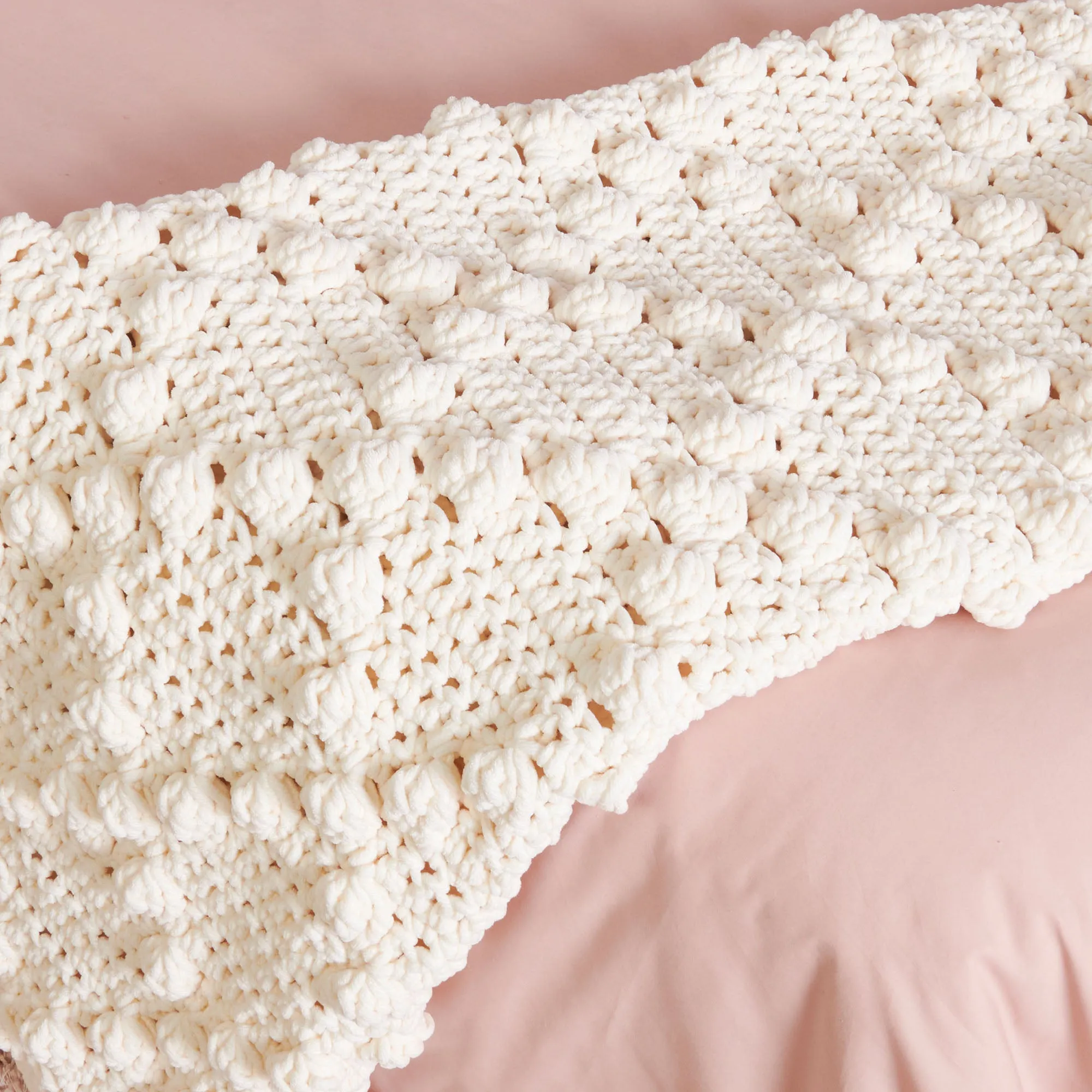 Bernat Plush Crochet Bobble Blanket