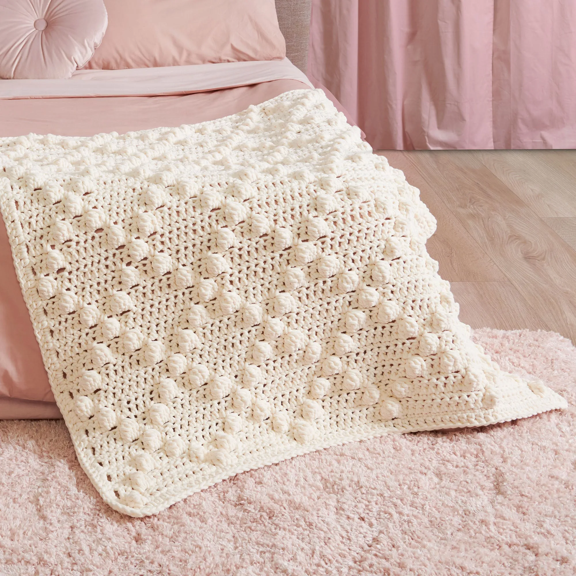 Bernat Plush Crochet Bobble Blanket