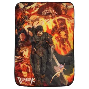 Berserk Guts Multi-Character Poster Design Super Soft Plush Throw Blanket