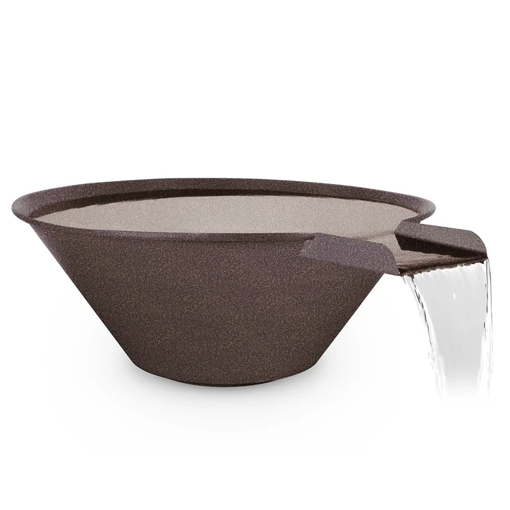 Cazo Round Water Bowl, Powder Coated Metal - Water Feature