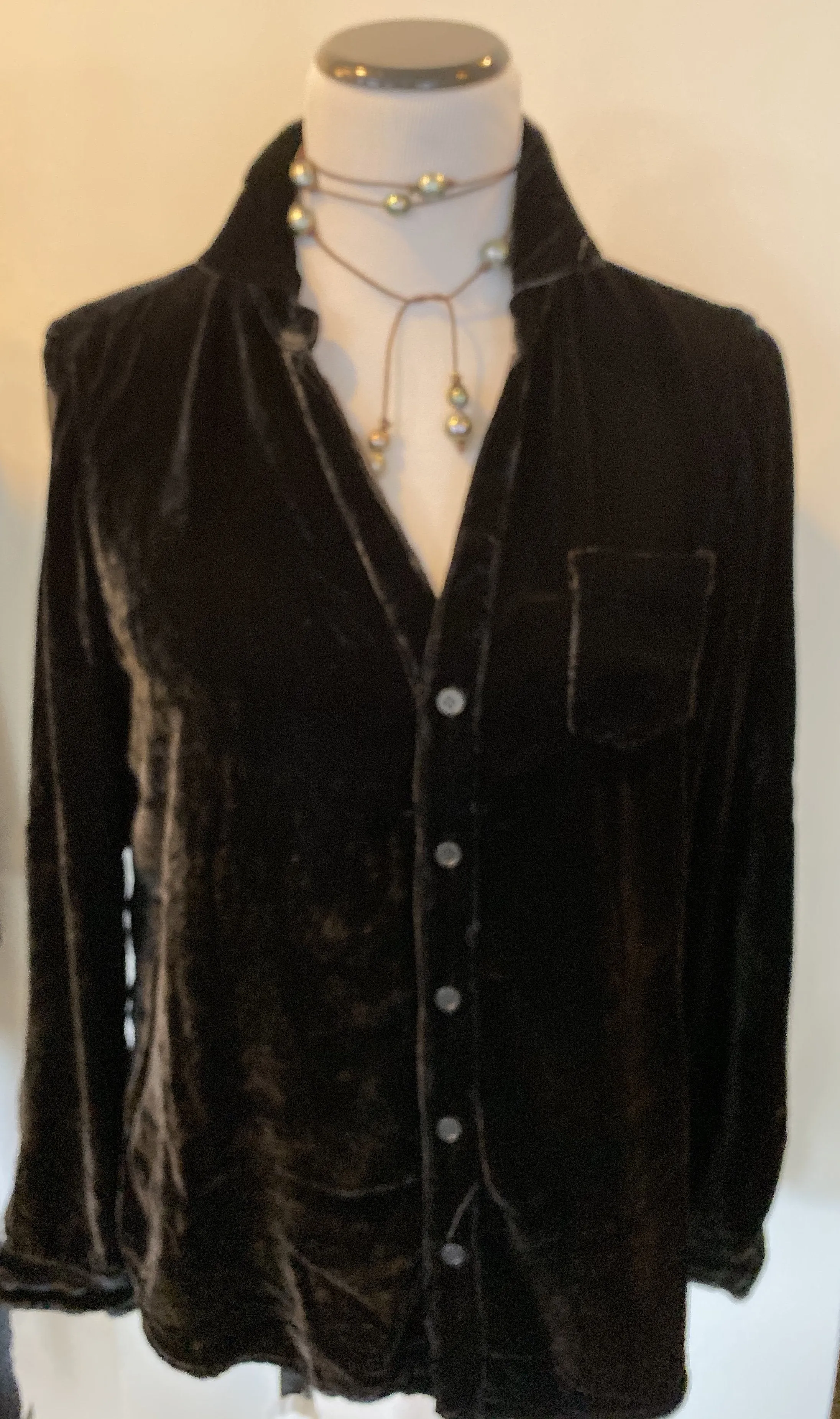 CP Shades Velvet Sloane Shirt in Seal