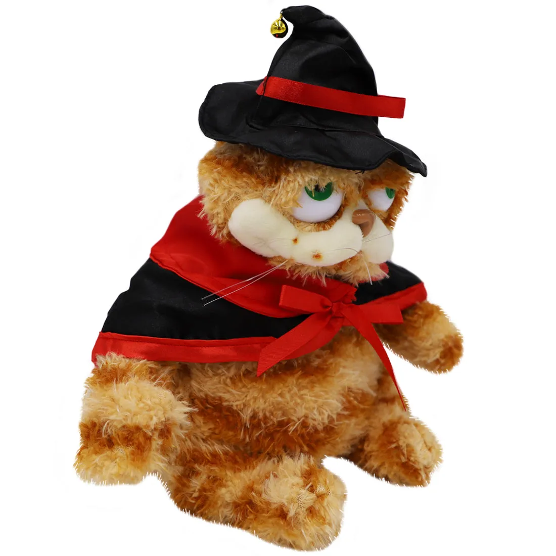 ELAINREN Halloween Garfield Plush Toy Witch Fat Orange Cat Plush Kitten Toy Dressing Up Witch Costume-30cm