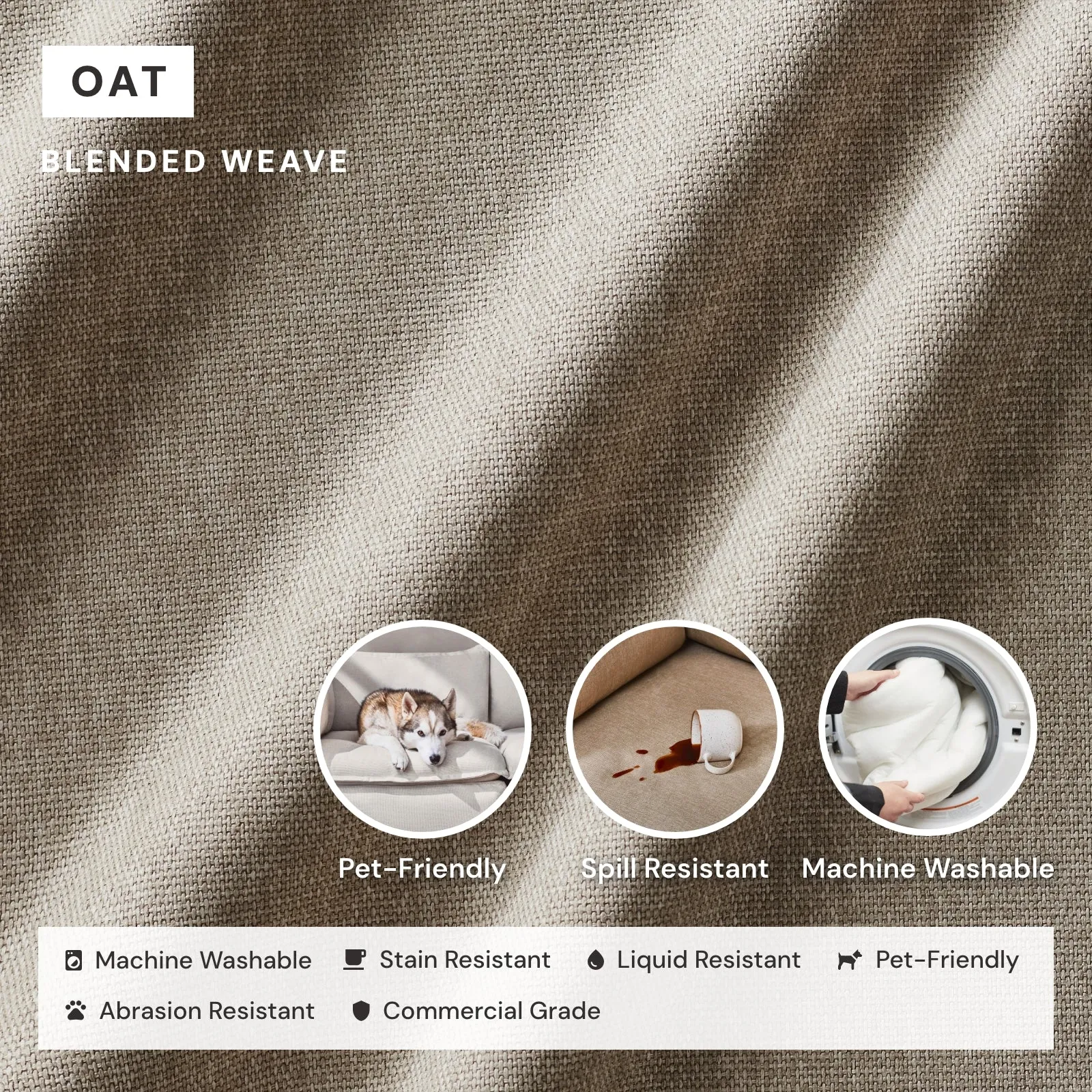 Elevate Comfort Layer Set for Armchair | Blended Weave in Oat