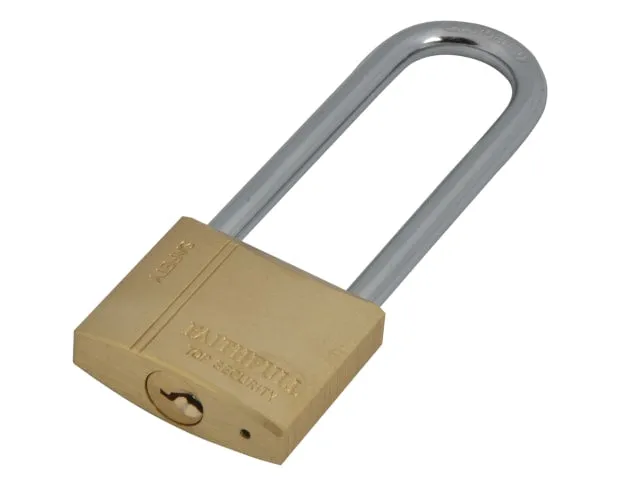 Faithfull Brass Padlock 40mm Long Shackle (3 Keys)