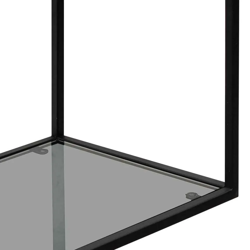 Grey Glass Small Shelving Unit - Black Frame