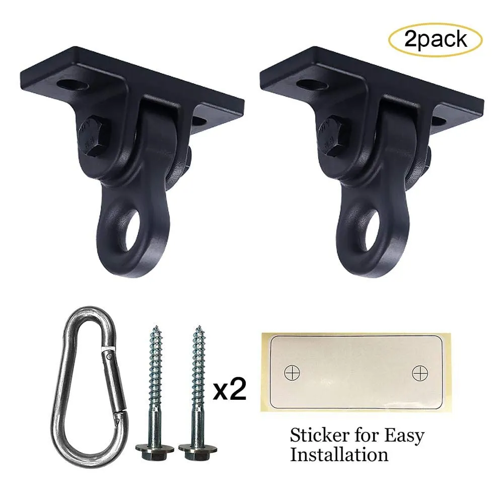 Heavy Duty Black Swing Hangers Screws Bolts Included Over 5000 lb Capacity Playground Porch Yoga Seat Trapeze Wooden Sets Indoor Outdoor 2 Pack