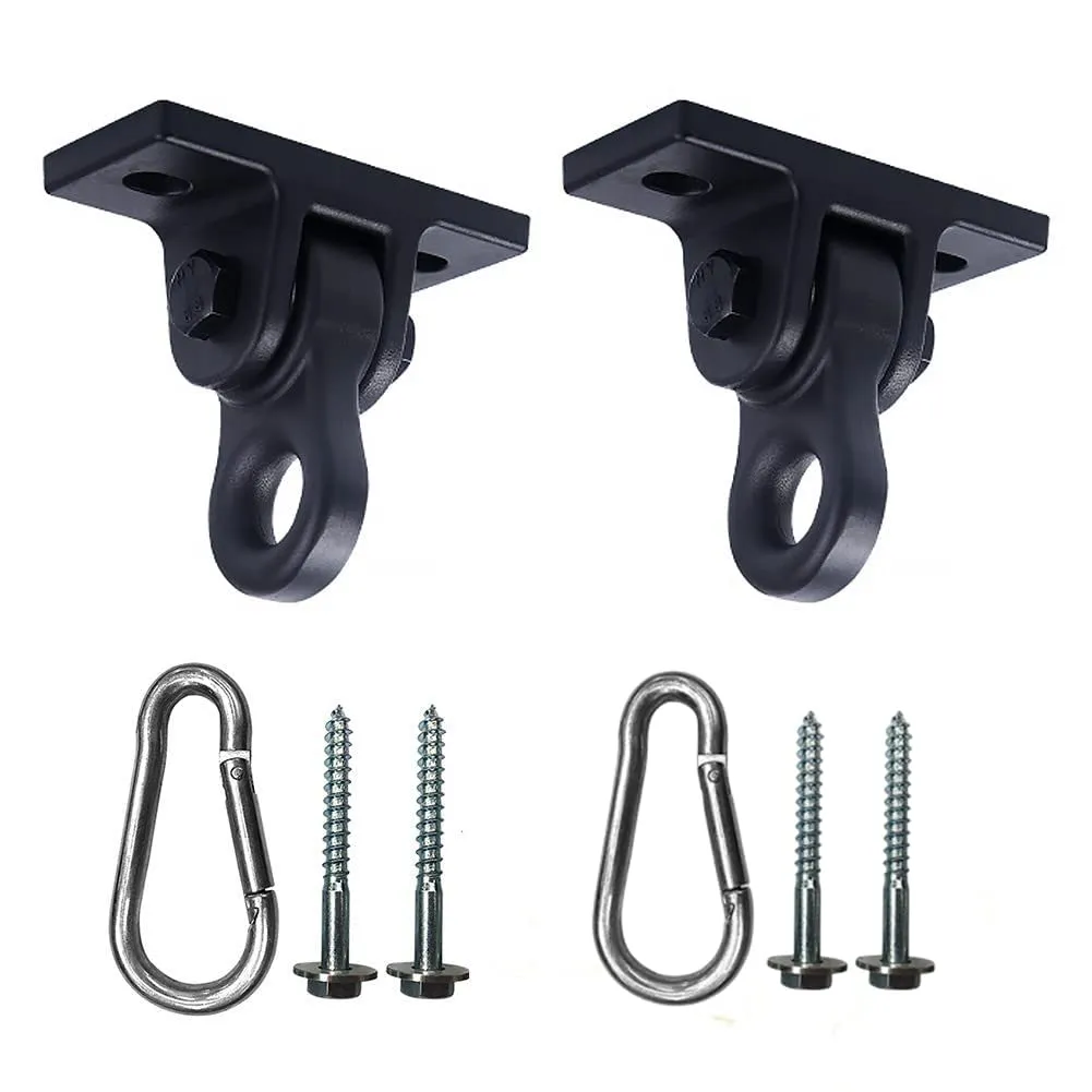 Heavy Duty Black Swing Hangers Screws Bolts Included Over 5000 lb Capacity Playground Porch Yoga Seat Trapeze Wooden Sets Indoor Outdoor 2 Pack