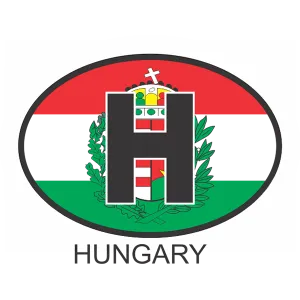 Hungary OSC1 Colour Oval Car Decal