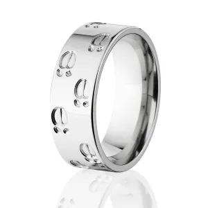 Men's Track Rings, Elk Track Titanium Wedding Band