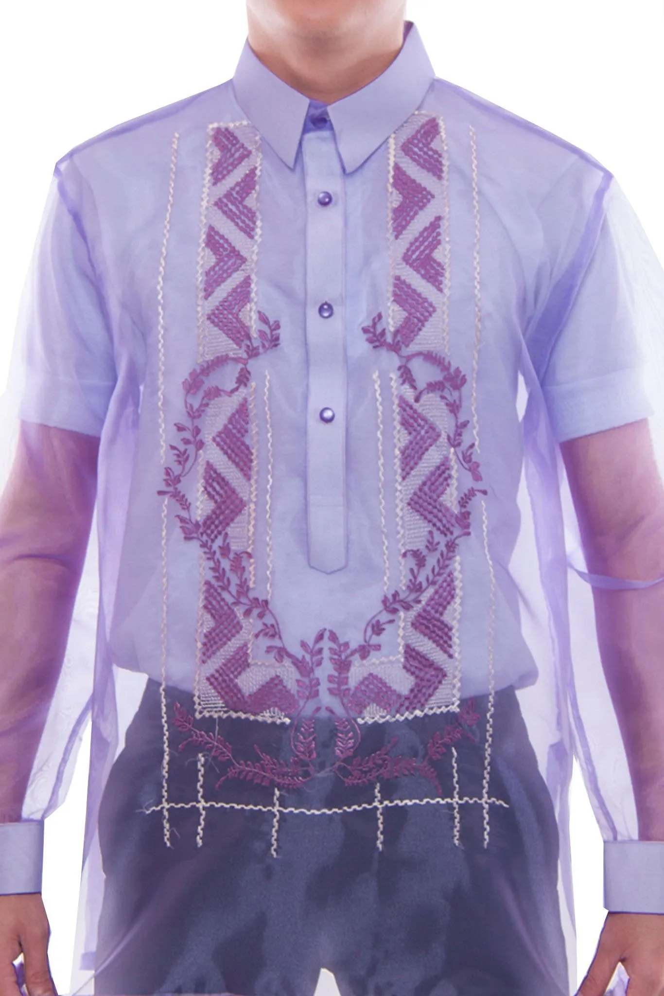 MO18 - Organza Barong Tagalog Purple