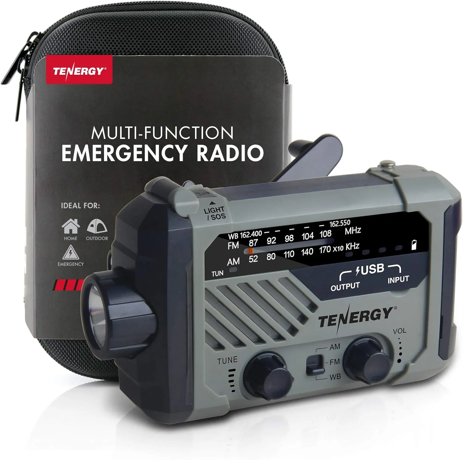 Multifunctional Hand Crank Weather Radio with LED Flashlight, SOS Alarm & Phone Charger – AM/FM/NOAA for Emergencies