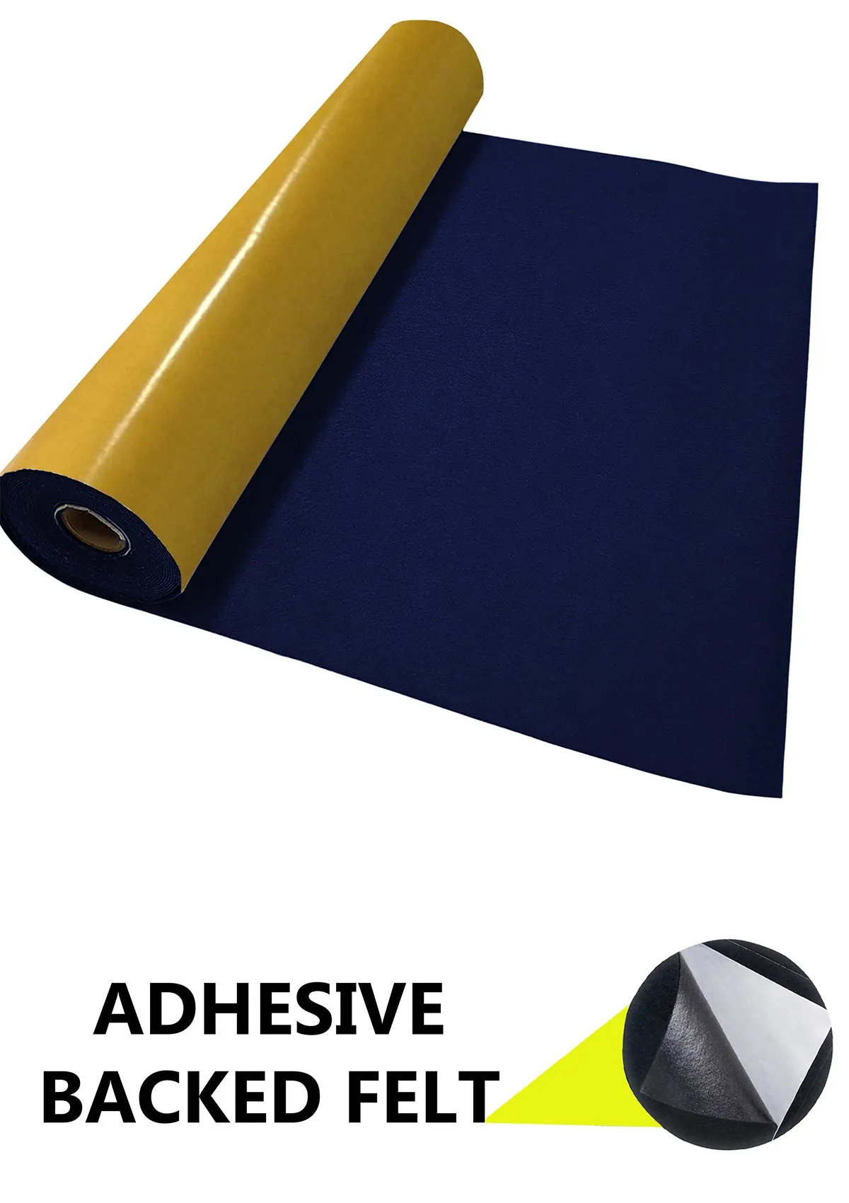 Navy Adhesive Felt Fabric 100% Acrylic UK Made EN71 Certified Sticky Back Material for Arts & Crafts 1mm Thickness | 100cm x 45cm Wide | Sold by The Metre & Roll