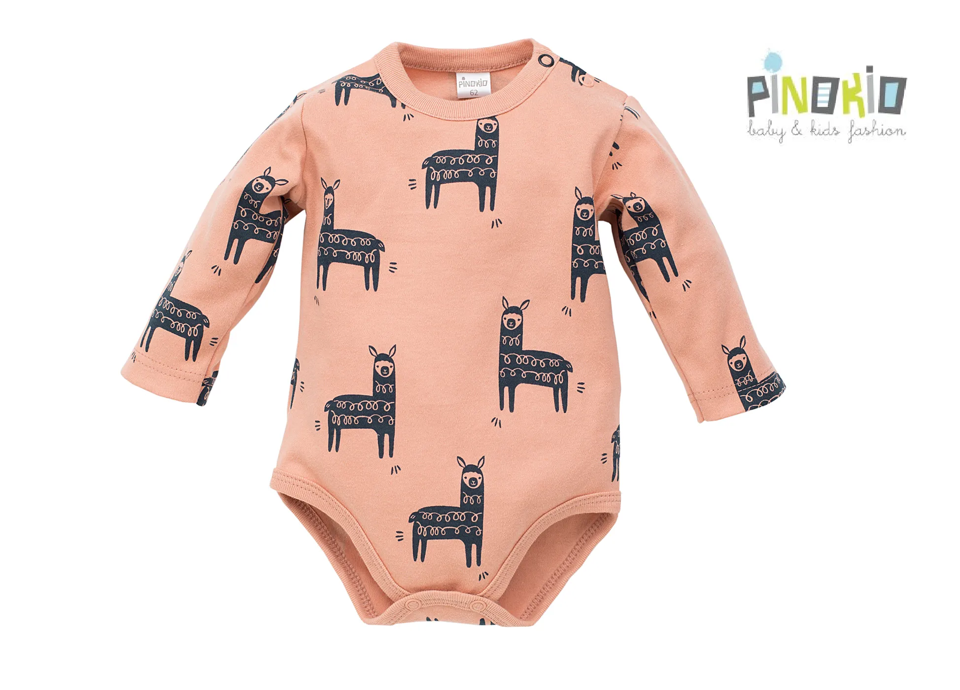 PINOKIO Baby Bodysuit Happy Llama Orange (12mths)