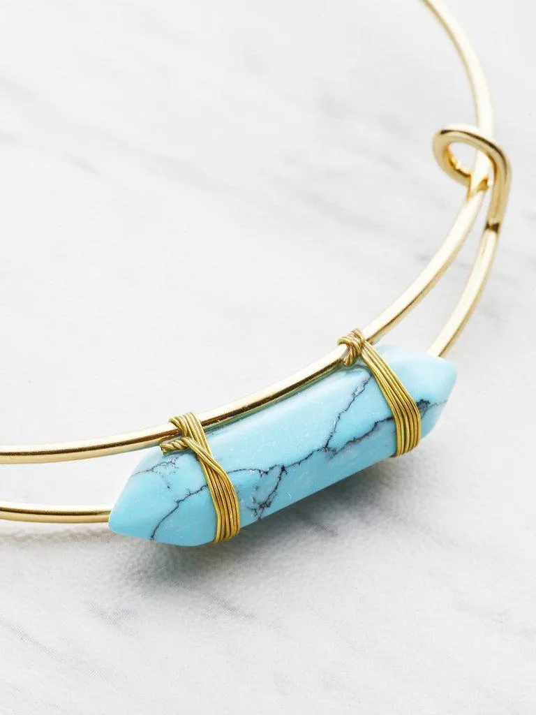 Random Stone Adjustable Bangle