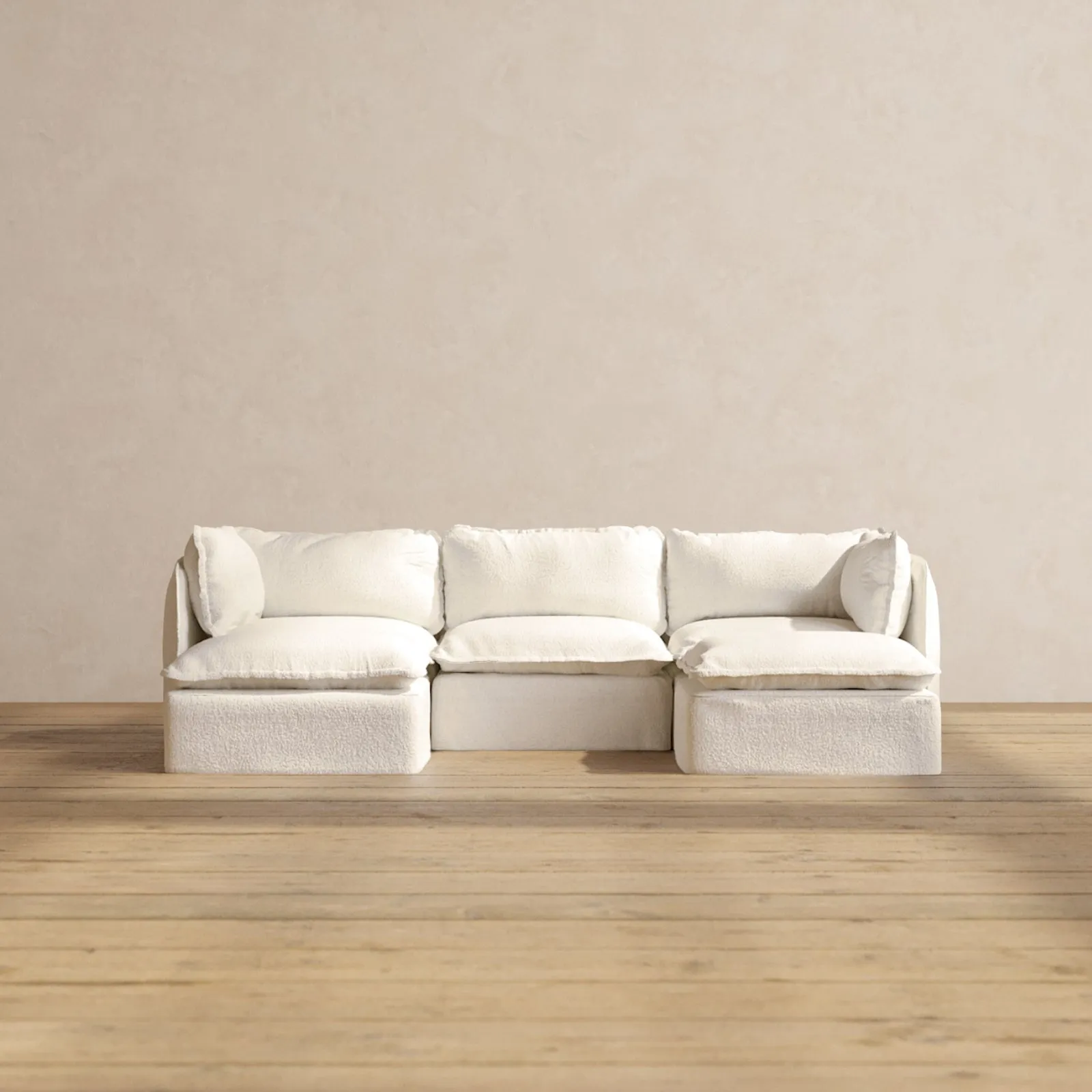 Slipcover Only - Modular Performance 3-Seater U-Sectional | Knit Boucle in Mousse