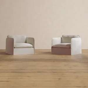 Slipcover Only - Modular Washable Armchair Set in Coco