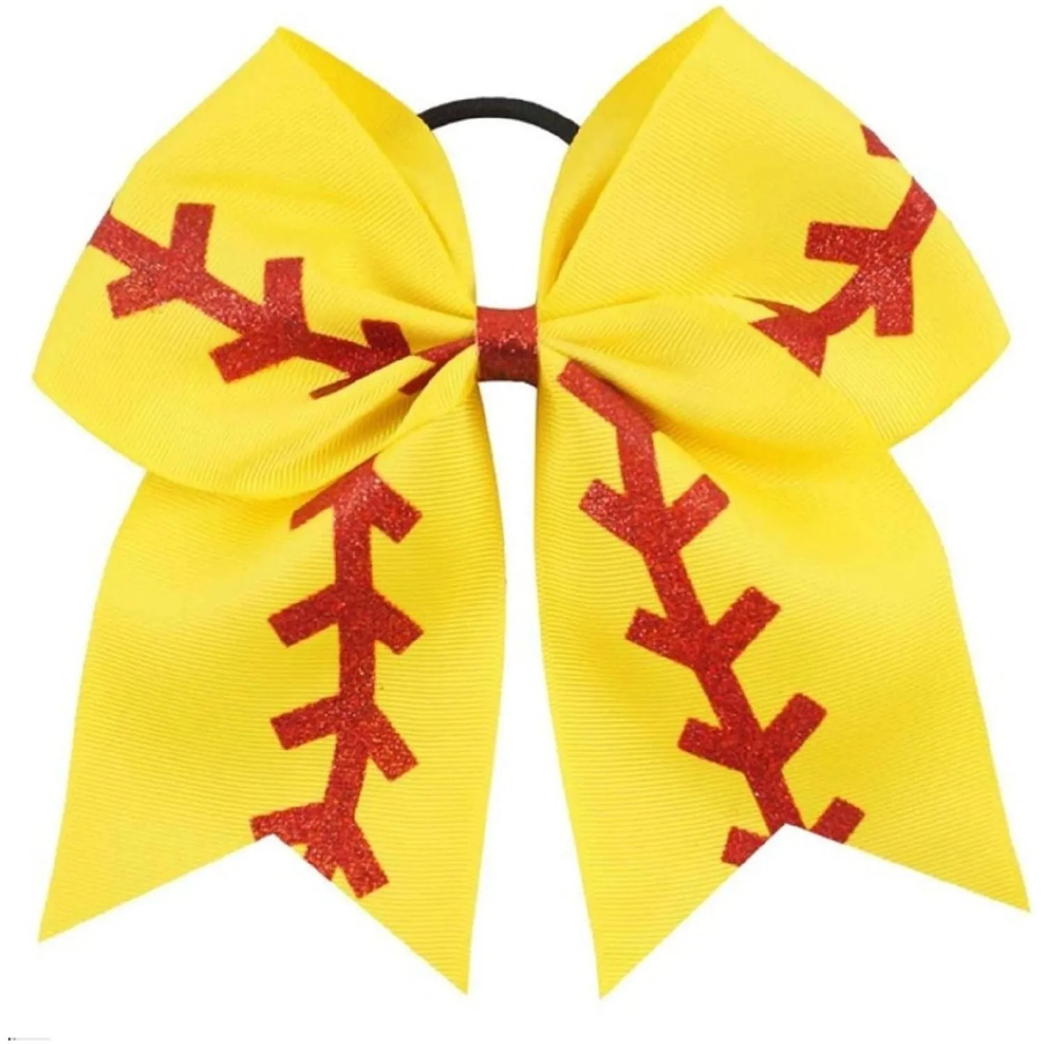 Sports Bows for Girls Large Hair Bows with Ponytail Holder Softball Volleyball Basketball Soccer Ribbon