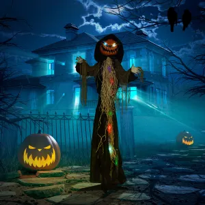 Straw Pumpkin Halloween Prop for Indoor Outdoor Decoration