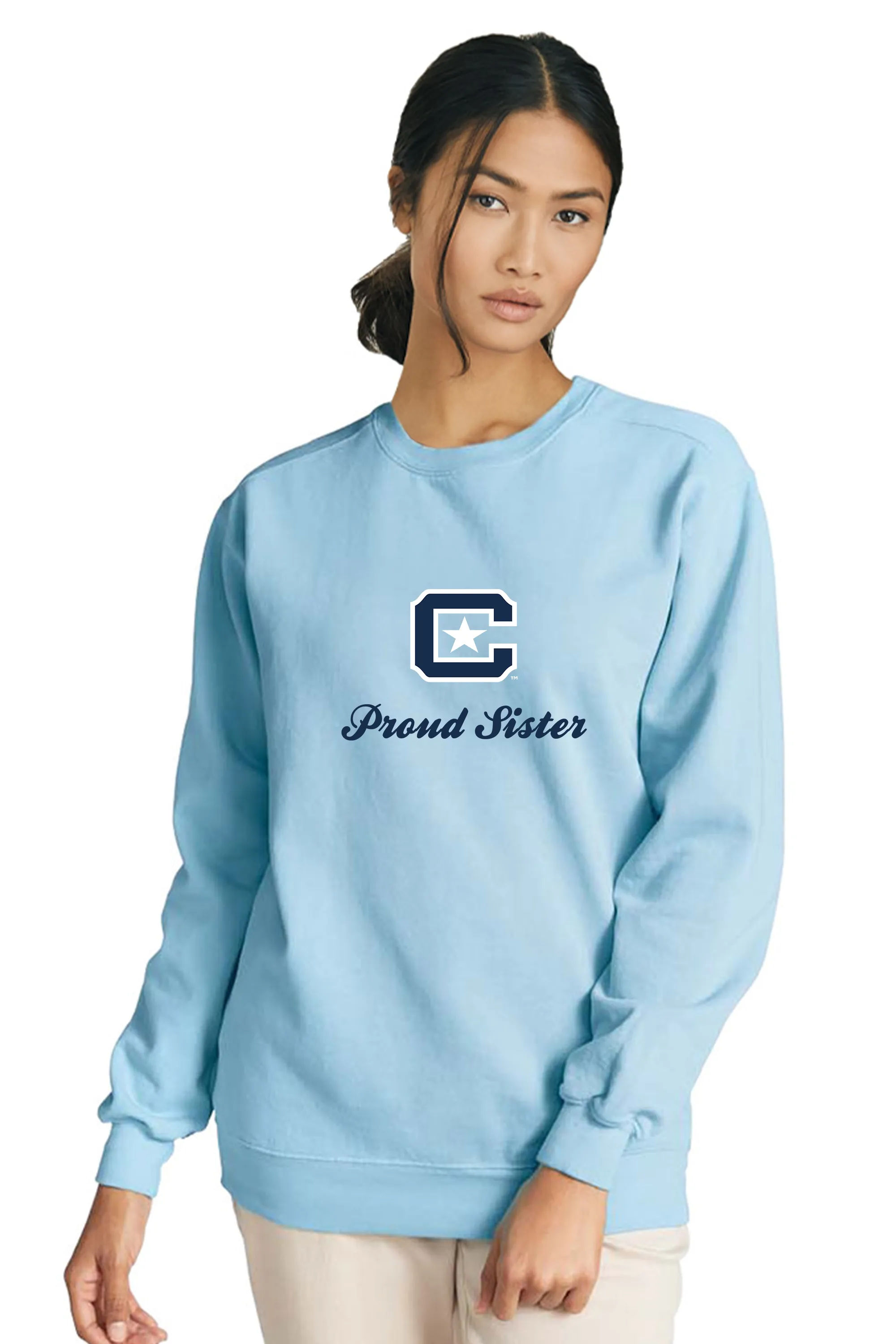 The Citadel Block C, Proud Sister, Comfort Colors ® Ring Spun Crewneck Sweatshirt