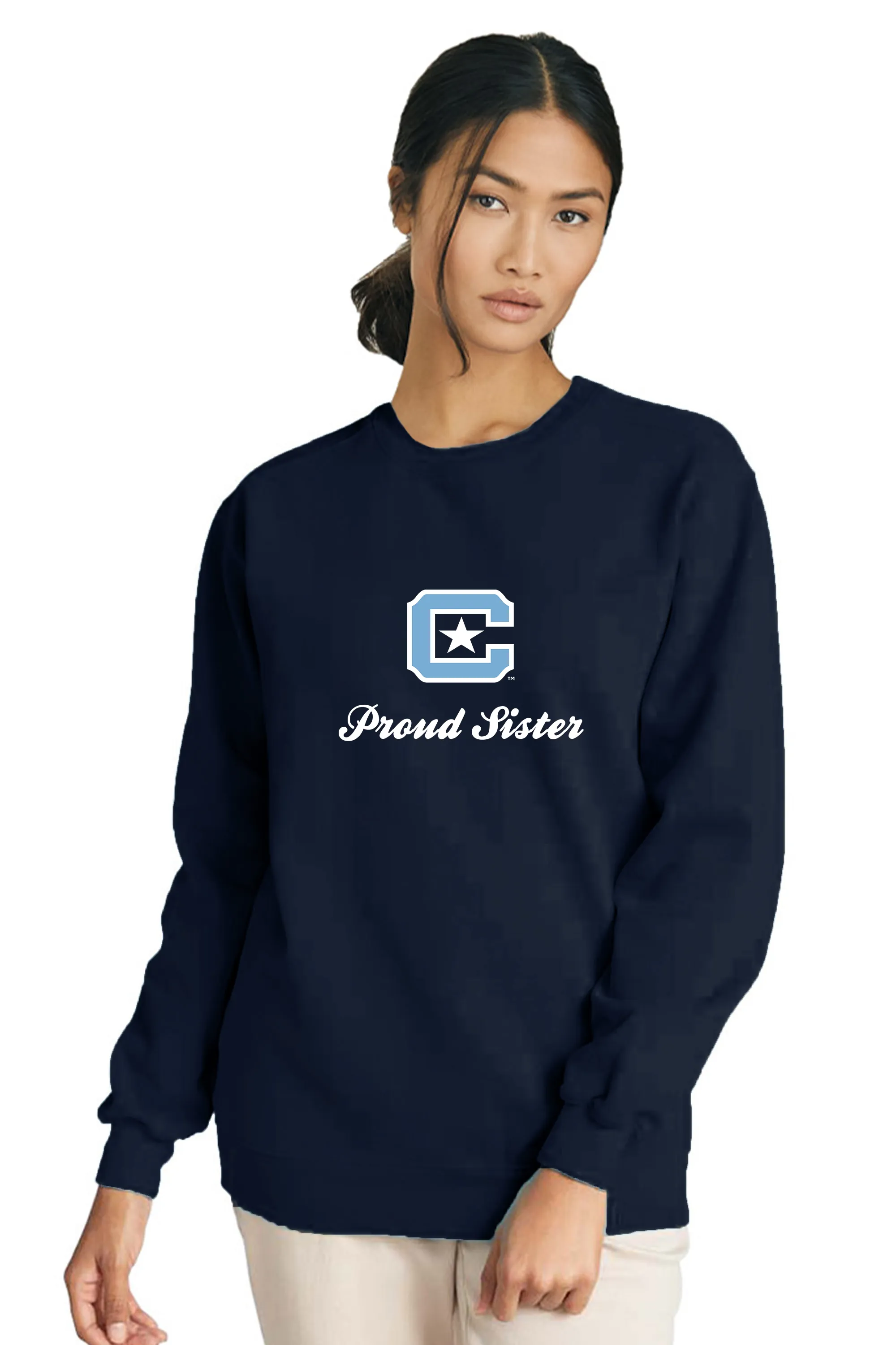 The Citadel Block C, Proud Sister, Comfort Colors ® Ring Spun Crewneck Sweatshirt