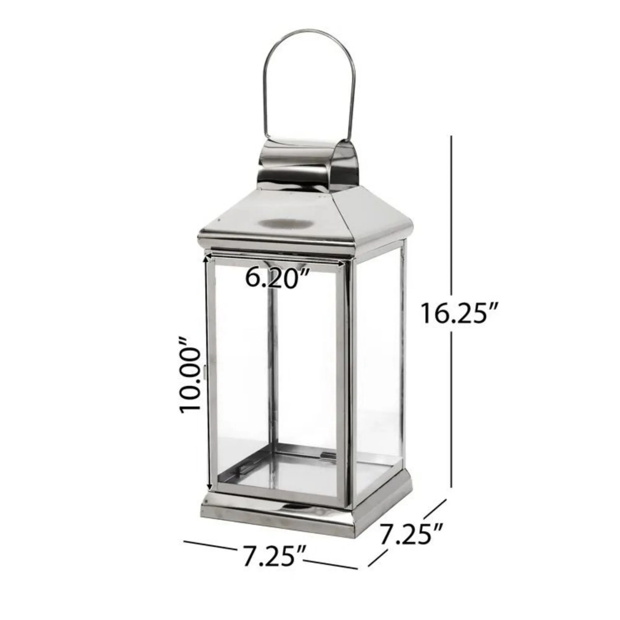 WALTER  16"H STAINLESS STEEL LANTERN