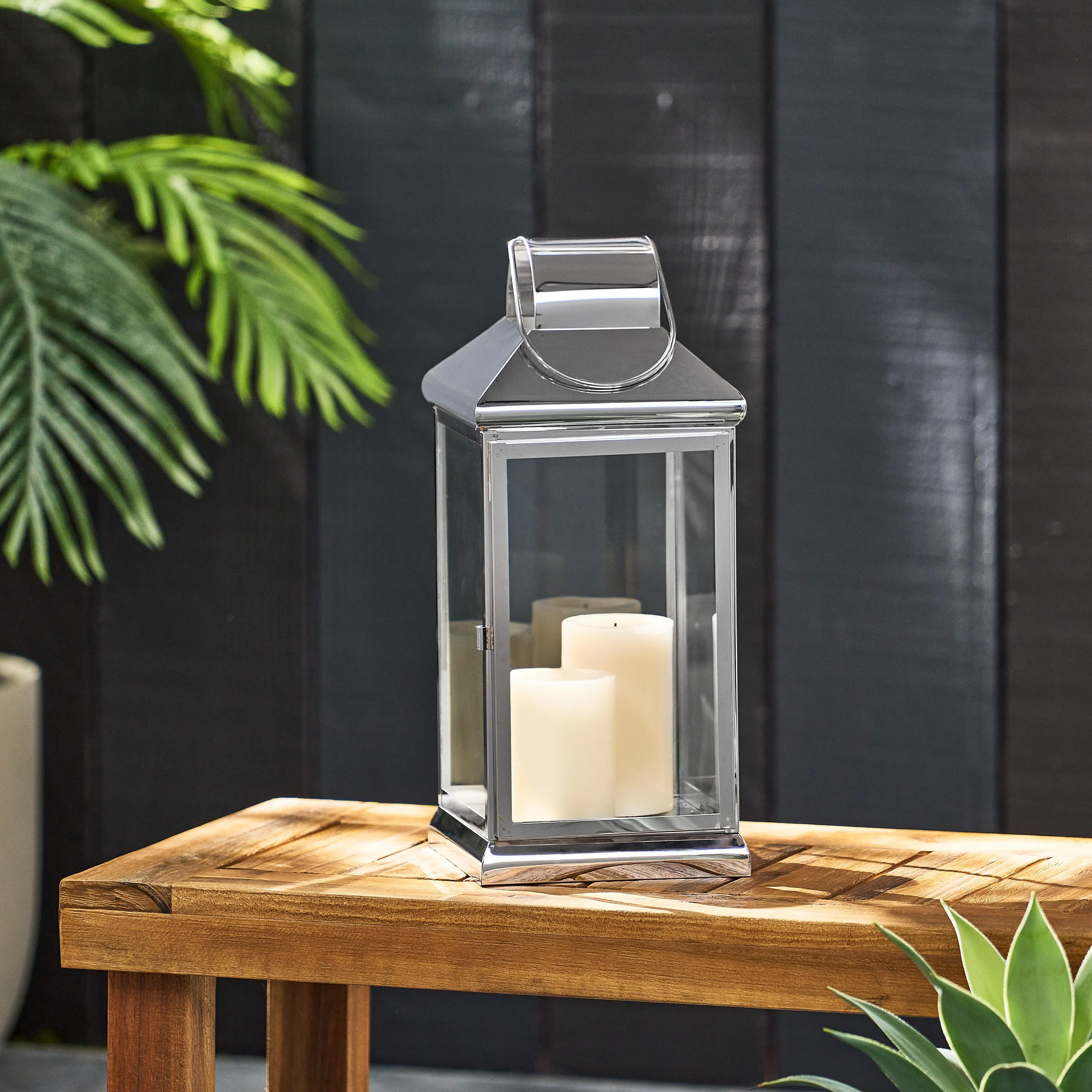 WALTER  16"H STAINLESS STEEL LANTERN