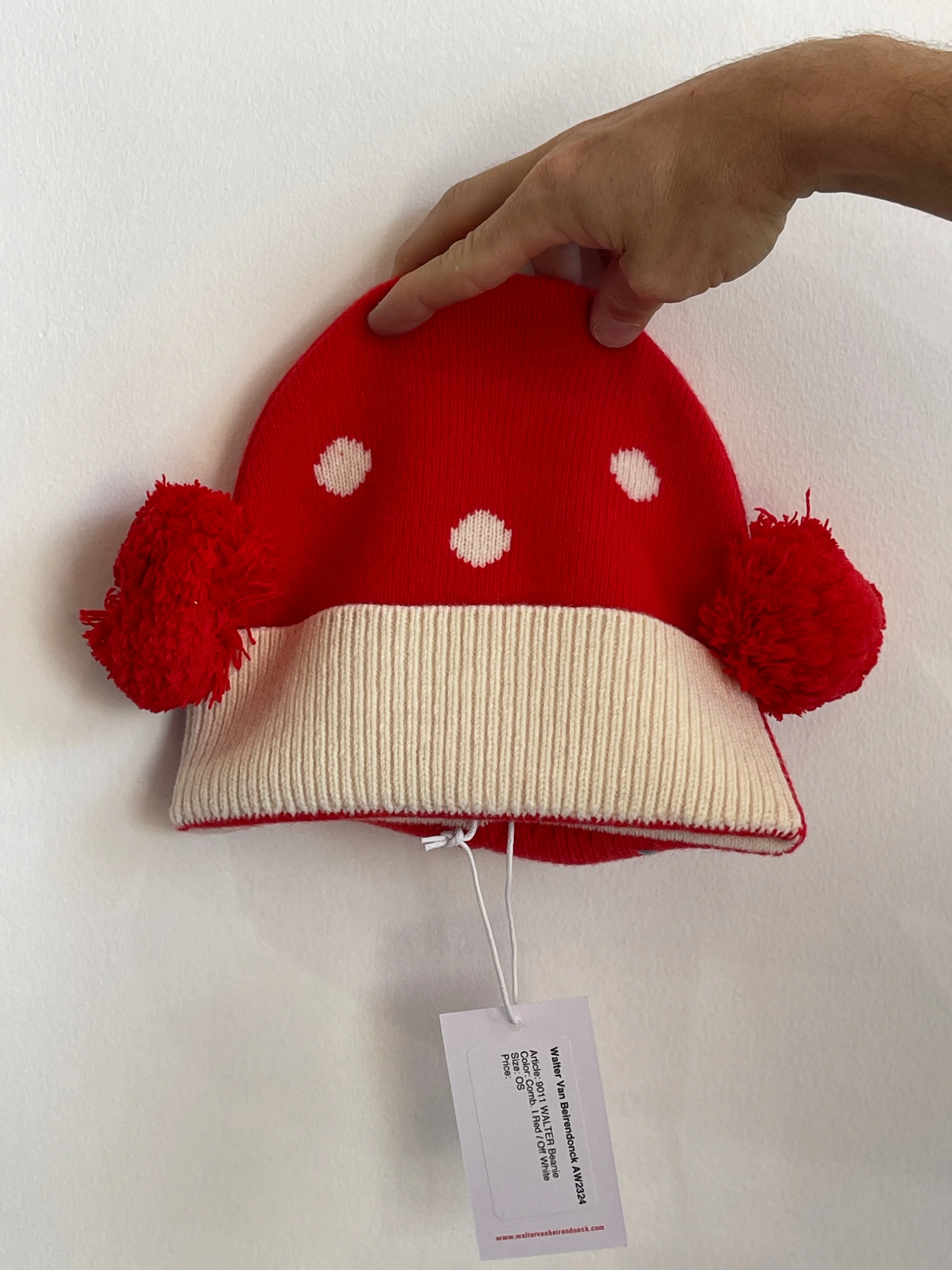 Walter Van Beirendonck Walter Beanie Red / Off White FW 24-25