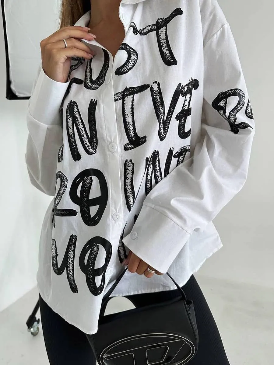 Women's letter print shirt