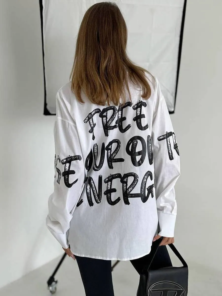 Women's letter print shirt